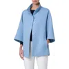 Akris Punto Wool Tricotine Button-front Carcoat In Sky
