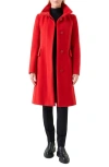 Akris Punto Stand Collar Wool Blend Fleece Coat In Orange