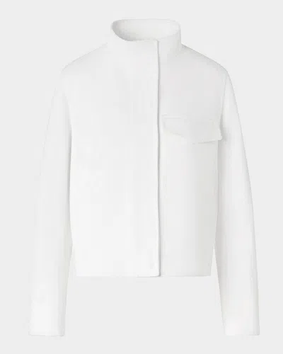 Akris Punto Stand-collar Stretch Denim Jacket In White