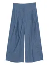 Akris Punto Stitch-detail Pleated Culottes In Blue