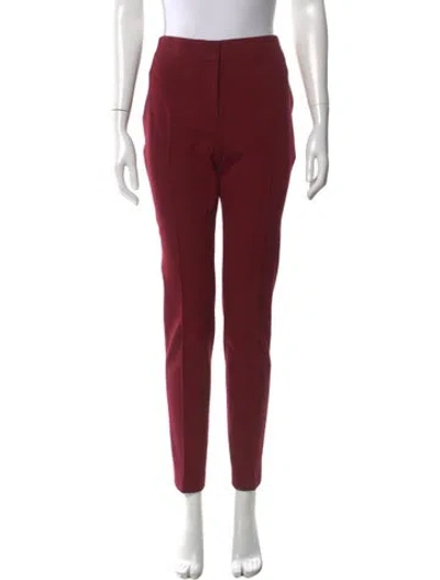 Pre-owned Akris Punto Straight Leg Pants In Burgundy