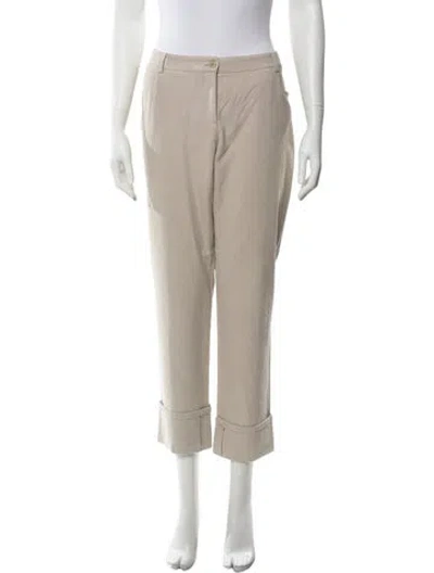 Pre-owned Akris Punto Straight Leg Pants In Neutrals