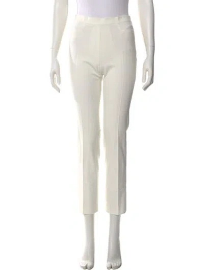 Pre-owned Akris Punto Straight Leg Pants In White