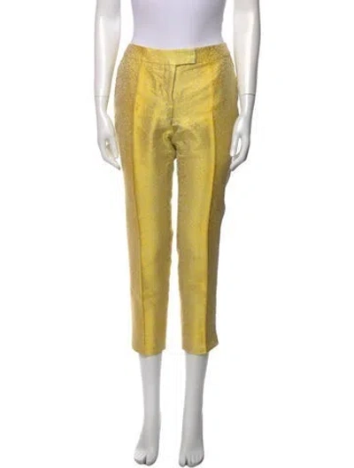 Pre-owned Akris Punto Straight Leg Pants In Yellow