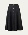 Akris Punto Stretch Denim Button-front Midi-skirt In Black