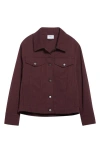 Akris Punto Stretch Denim Trucker Jacket In Burgundy
