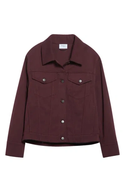 Akris Punto Stretch Denim Trucker Jacket In Burgundy