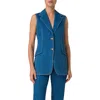 Akris Punto Washed Cotton Denim Single Breasted Vest In Sky