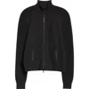 Akris Punto Stretch Merino Wool Bomber Cardigan In Black