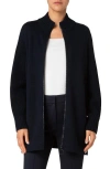 Akris Punto Stretch Merino Wool Bomber Cardigan In Navy