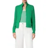 Akris Punto Stretch Merino Wool Bomber Cardigan In Sea Green