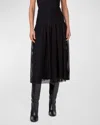 Akris Punto Flared Merino Wool Rib Midi Skirt In Black