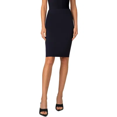 Akris Punto Stretch Pebble Crepe Pencil Skirt In Navy