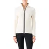 Akris Punto Stretch Virgin Wool Zip Cardigan In White