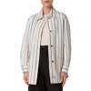 Akris Punto Stripe Boyfriend Jacket In Cashew-black