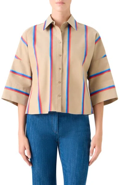 Akris Punto Stripe Button-up Shirt In Multi