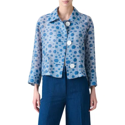 AKRIS PUNTO AKRIS PUNTO STRIPE DOT ORGANZA CROP JACKET