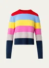 Akris Punto Colorblock Stripe Crewneck Sweater In Multicolor