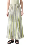 Akris Punto Stripe Mixed Stitch Maxi Sweater Skirt In Green