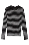 Akris Punto Stripe Virgin Wool Sweater In Gray