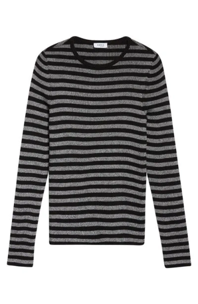 Akris Punto Stripe Virgin Wool Sweater In Gray