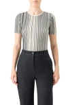 Akris Punto Stripe Virgin Wool Sweater In Multi