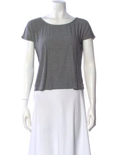 Pre-owned Akris Punto Striped Bateau Neckline T-shirt In Black