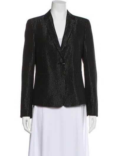 Pre-owned Akris Punto Striped Blazer In Black