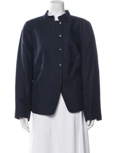 Pre-owned Akris Punto Striped Blazer In Blue