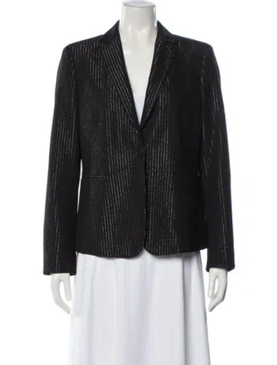 Pre-owned Akris Punto Striped Blazer In Gray