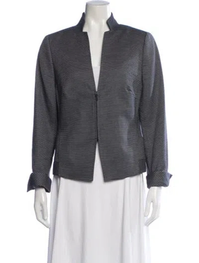 Pre-owned Akris Punto Striped Blazer In Grey