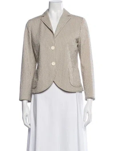 Pre-owned Akris Punto Striped Blazer In Neutral