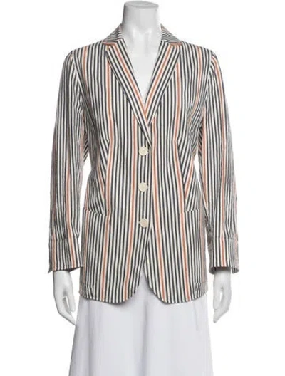 Pre-owned Akris Punto Striped Blazer In Neutrals