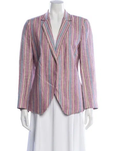 Pre-owned Akris Punto Striped Blazer In Pink