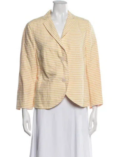 Pre-owned Akris Punto Striped Blazer In Yellow
