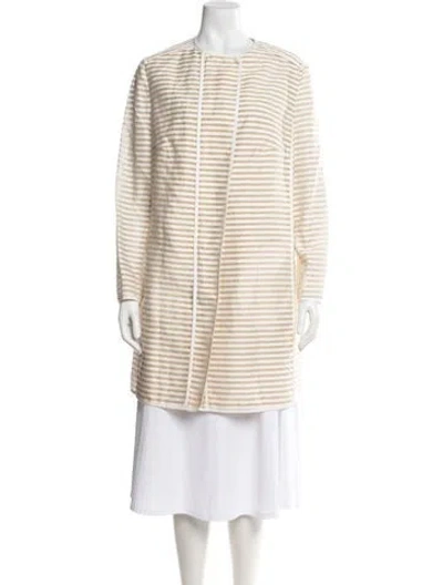 Pre-owned Akris Punto Striped Coat In Neutral