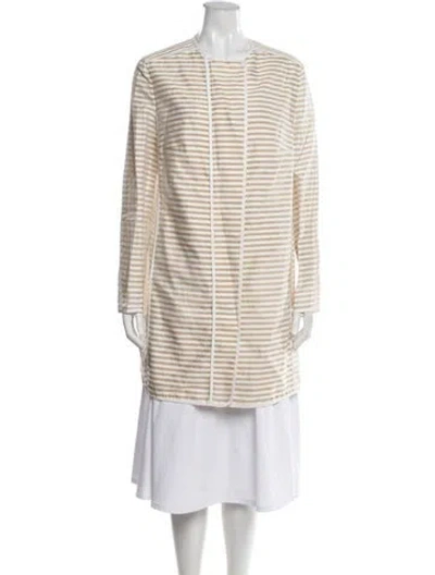 Pre-owned Akris Punto Striped Coat In Neutrals