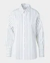 Akris Punto Striped Cotton Poplin Button-down Shirt