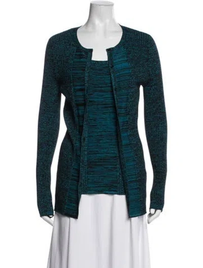 Pre-owned Akris Punto Striped Crew Neck Sweater In Blue