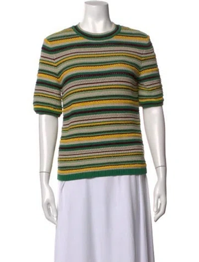 Pre-owned Akris Punto Striped Crew Neck Sweater In Blue