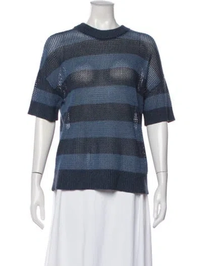 Pre-owned Akris Punto Striped Crew Neck Sweater In Multi