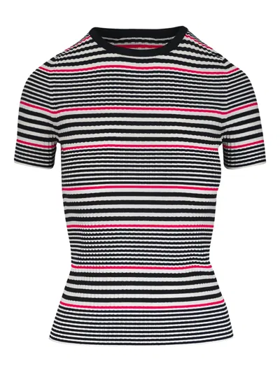 Akris Punto Striped Crew-neck T-shirt In Multi