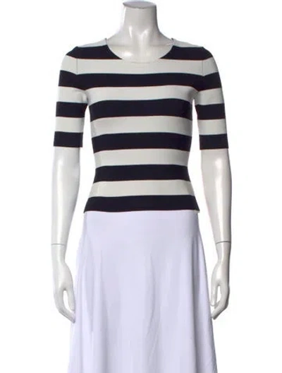 Pre-owned Akris Punto Striped Crew Neck Top In Multi