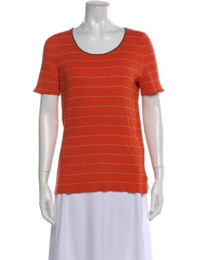 Pre-owned Akris Punto Striped Crew Neck T-shirt In Multi