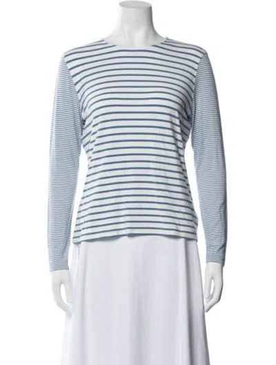 Pre-owned Akris Punto Striped Crew Neck T-shirt In Neutral