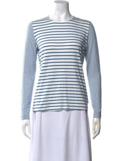 Pre-owned Akris Punto Striped Crew Neck T-shirt In Neutral