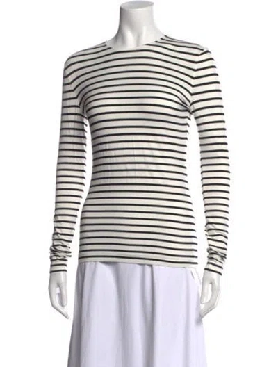 Pre-owned Akris Punto Striped Crew Neck T-shirt W/ Tags