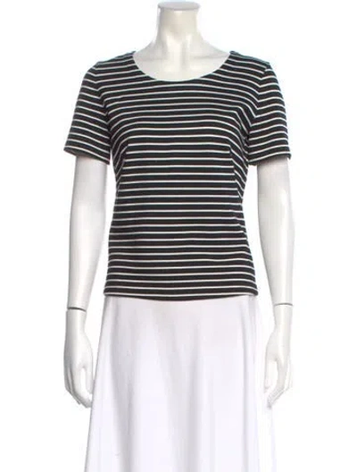 Pre-owned Akris Punto Striped Crew Neck T-shirt In White