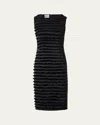 Akris Punto Striped Fringe Techno Taffeta Sleeveless Dress In Black