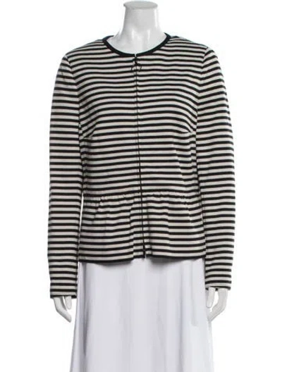Pre-owned Akris Punto Striped Jacket In Black